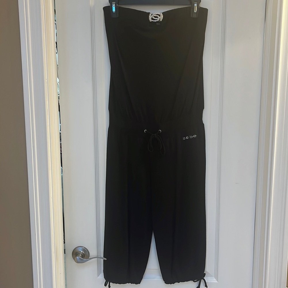 BEBE cropped strapless black jumper